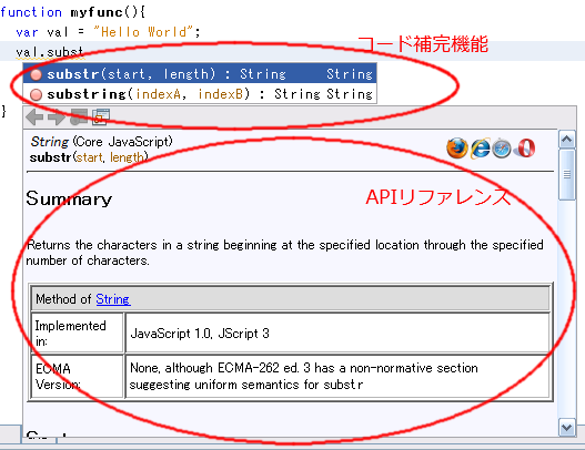 コード補完とAPIリファレンス