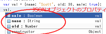 JSONオブジェクトのプロパティ